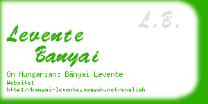 levente banyai business card
